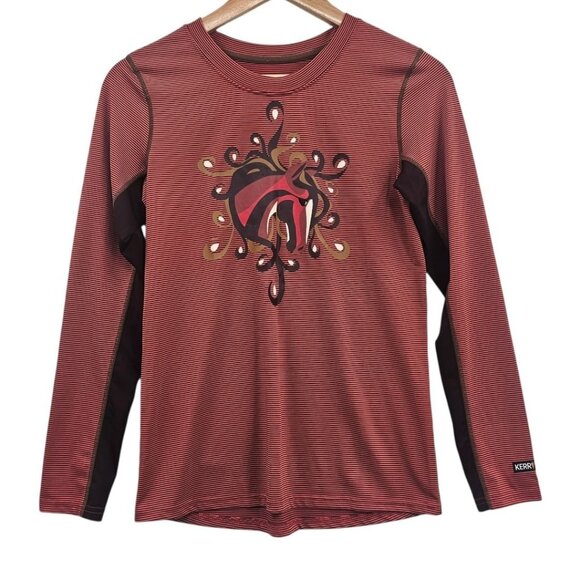 Kerrits Girls XL Long Sleeve Stripe‎ Horse Graphic Print Base Layer Tee - Picture 1 of 10